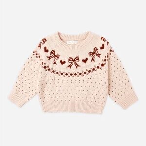 Rylee + Cru Fair Isle Bow Sweater size 10